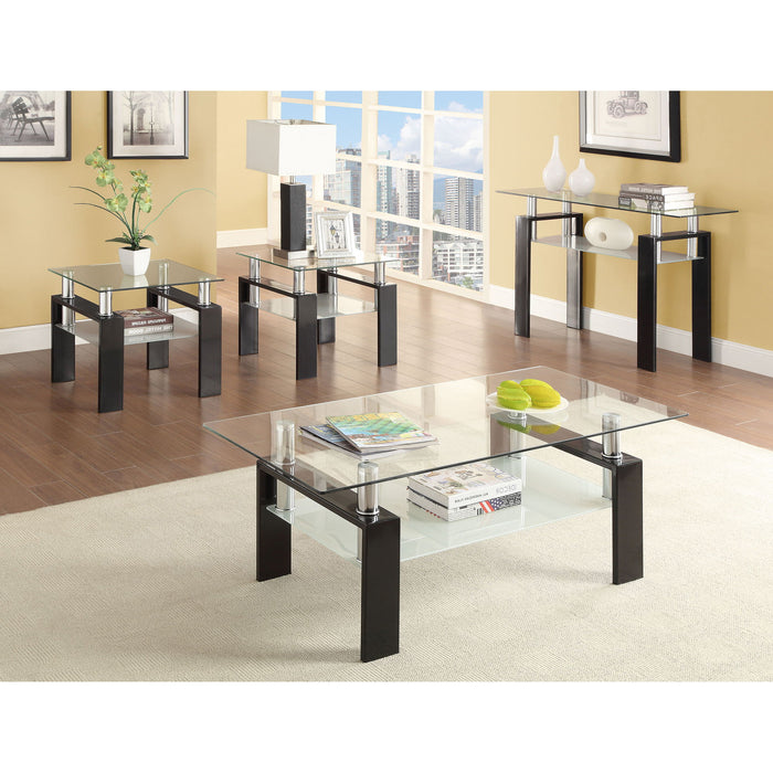 Samantha - 1 Shelf Square End Table - Black
