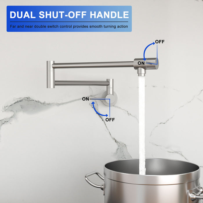 Modern Design Pot Filler Faucet Wall Mount Kitchen Sink, Folding Stretchable