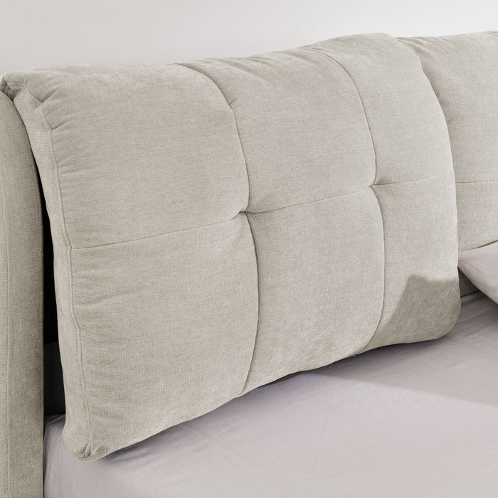 Storage Upholstered Hydraulic Platform Bed With Integrated Headboard