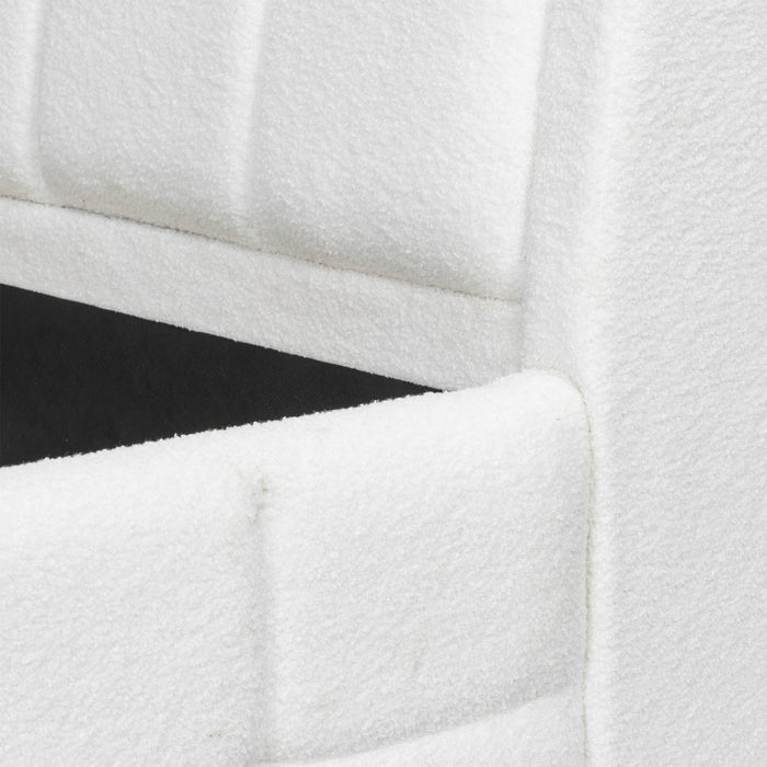 Upholstered Platform Bed With Stitching Details