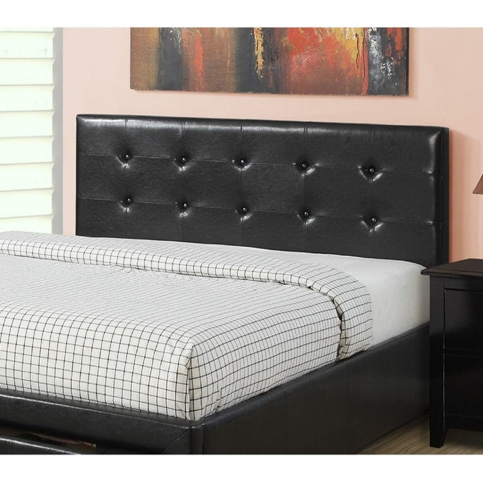 Bed With Tufted Headboard And Storage Drawer