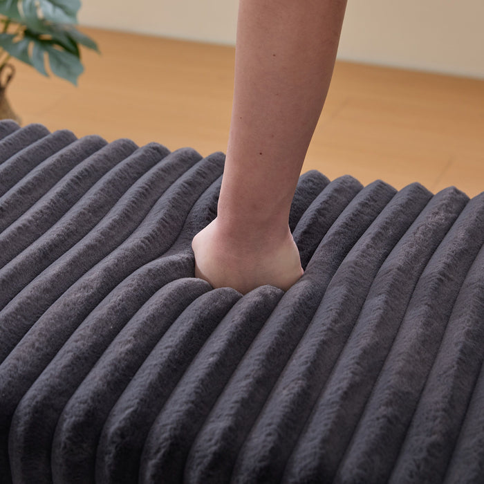 Upholstered Ottoman Coffee Table Foot Rest With Open Storage