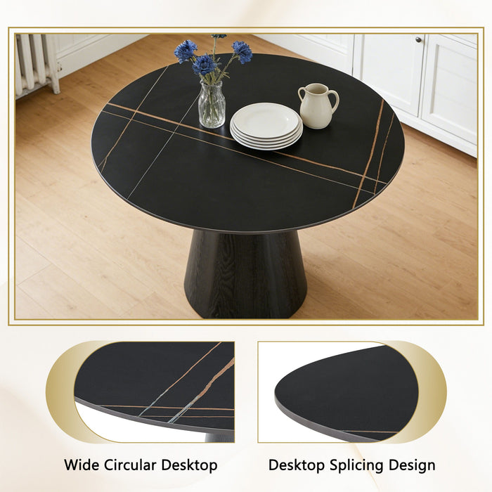 Round Dining Table - Black