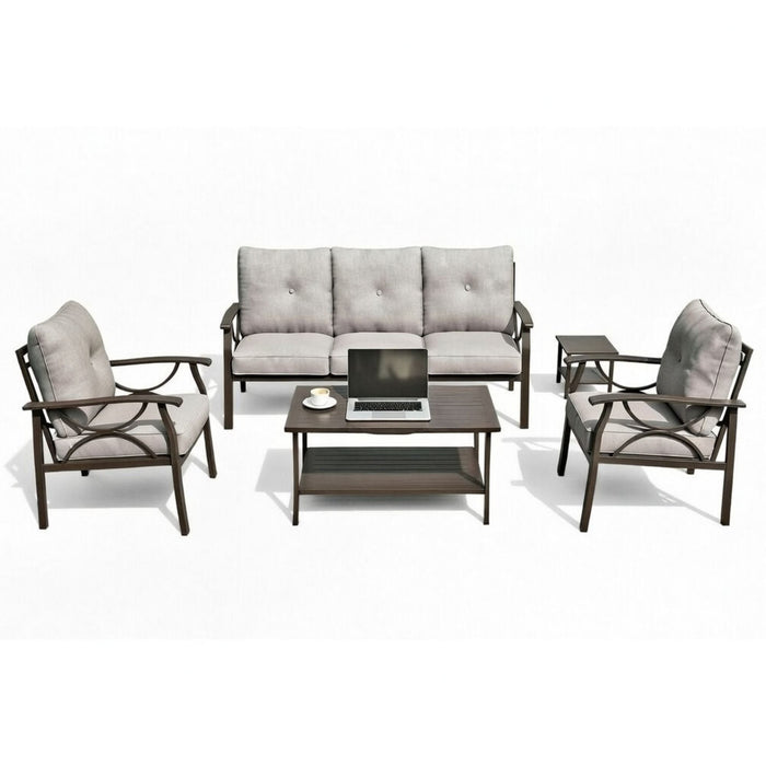 Patio Furniture Set With Coffee Table And Cushions For Backyard