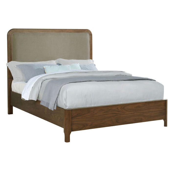 Verona - Queen Upholstered Panel Bed - Walnut