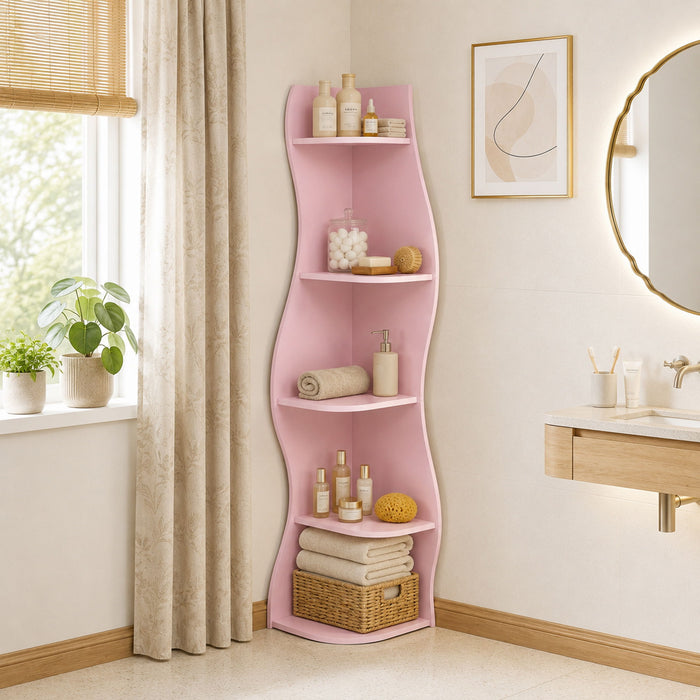 5 Tier S - Shaped Corner Shelf For Living Room