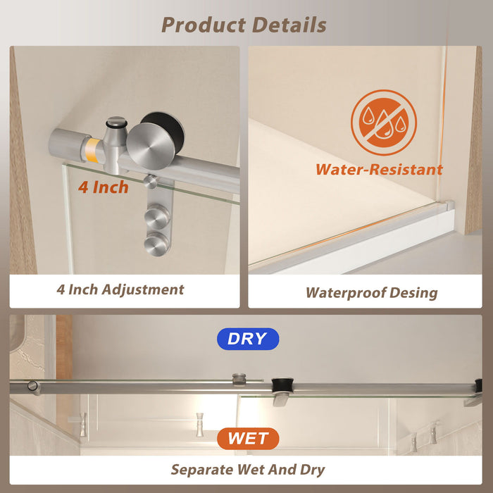Frameless Sliding Bathtub Door With Frame