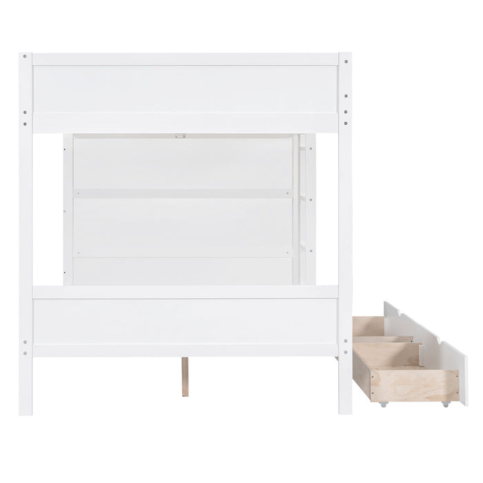 Bunk Bed With 2 Drawers And Multi Layer Cabinet