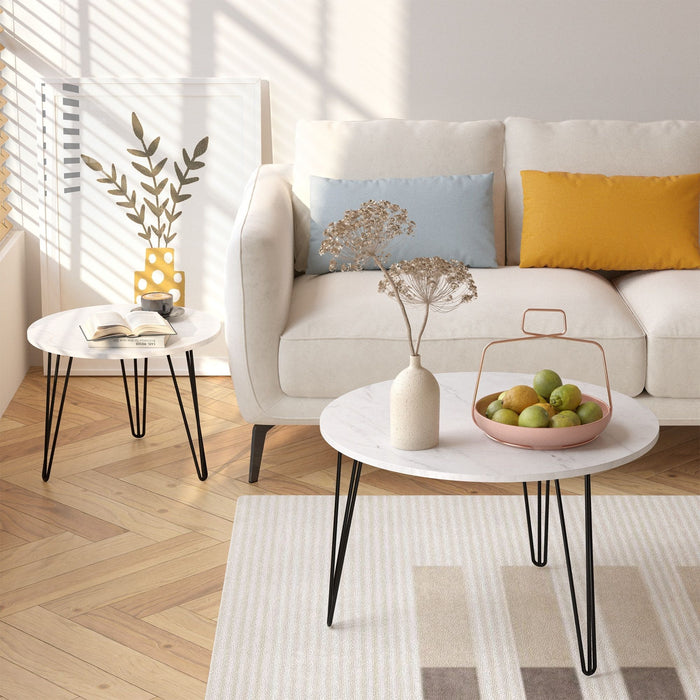 Round Nesting Coffee Table For Living Room (Set of 2)