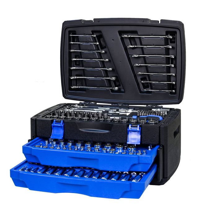 Tool Box With 266 Pieces Hand Tool Set - Black