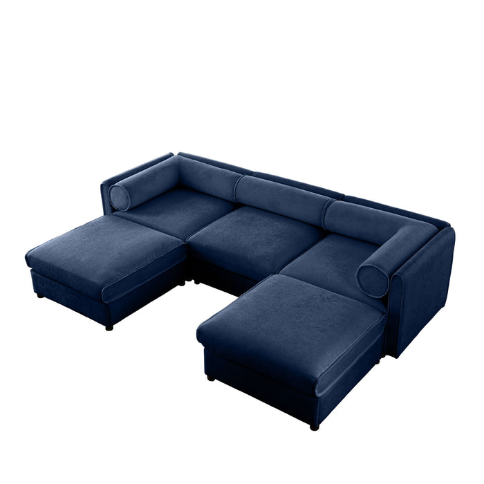 Contemporary Elegant Sofa With Storage And Ottoman