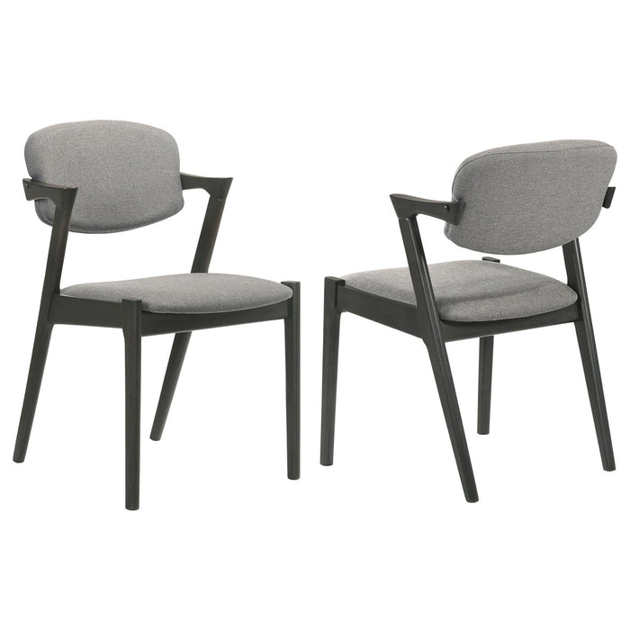 Modern Dining Chair And Zigzag Arm Design (Set of 2)