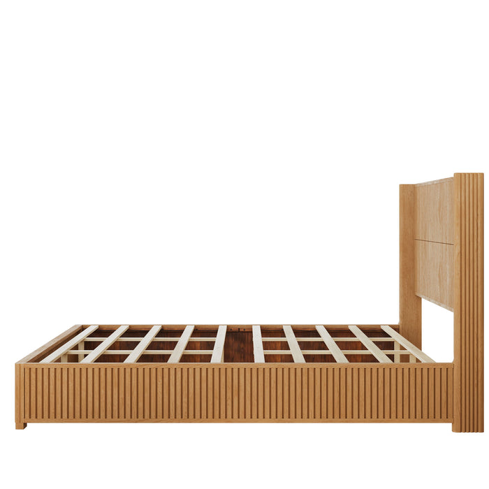 Platform Bed Frame With Headboard, Floor Standing Design