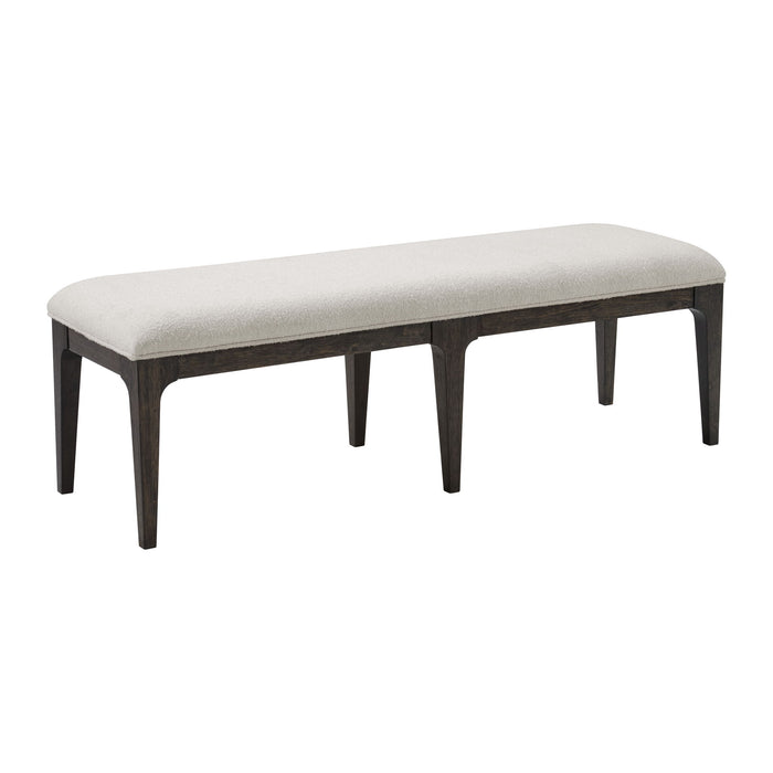 Sutton Place - Upholstered Dining Bench With Boucle Fabric And Tapered Legs - Cream And Cocoa