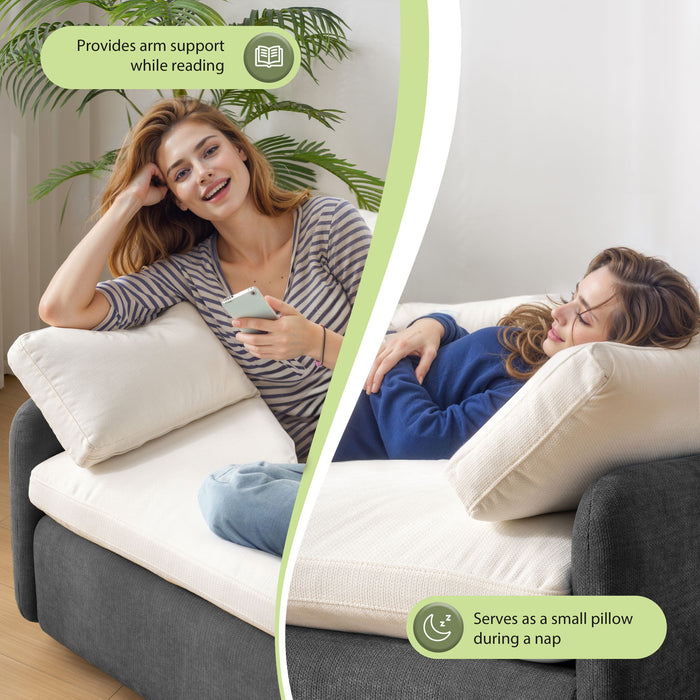 Oversized Single Sofa Chair Wide And Deep Seat, Modern Upholstered Comfy Blocking Couch Lounge With Pillows