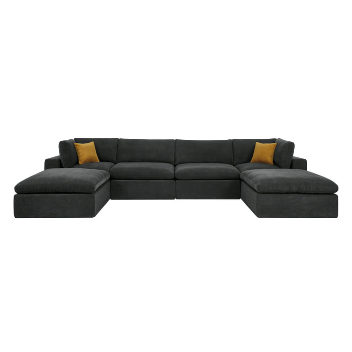 Custom Configuration Modular Sectional With Toss Pillows