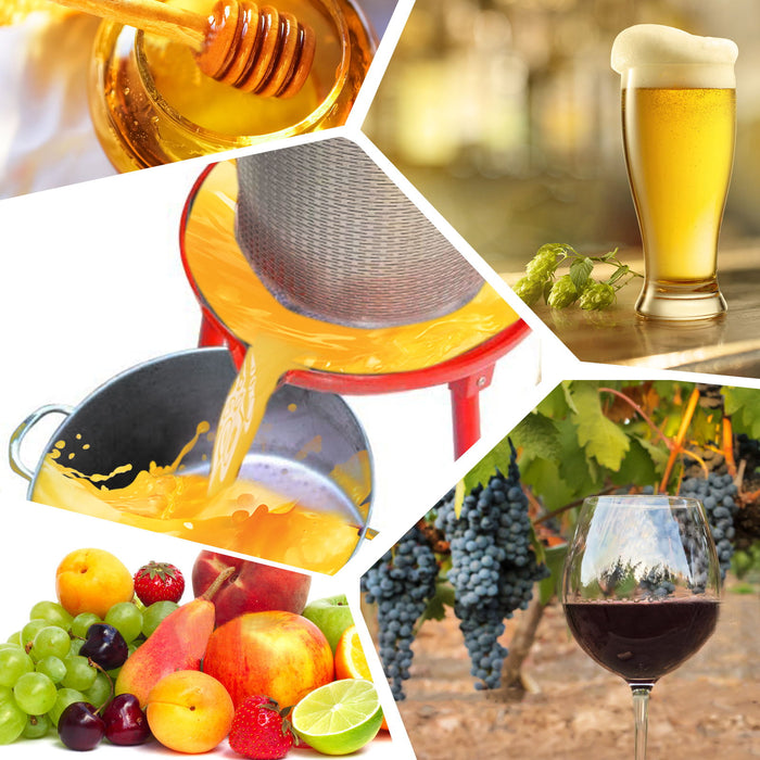 Hydraulic Fruit Wine Apple Press 5.3 Gallon / 20L For Wine Cider Making - Red