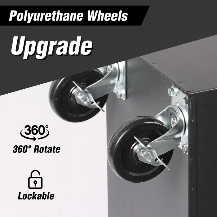 7 Drawer Rolling Tool Chest With Wheels, Multifunctional Tool Box And Storage