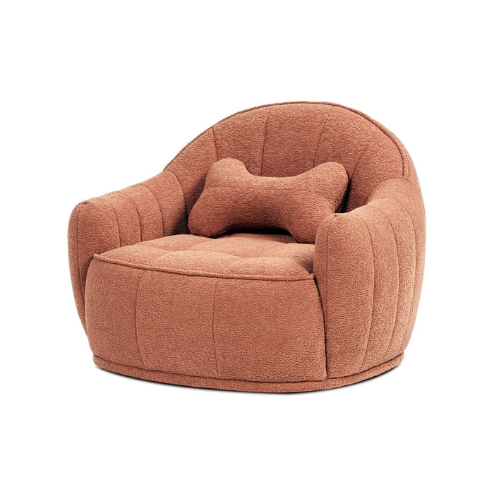 Louie - Dog Sofa Bed With Bone Pillow - Orange