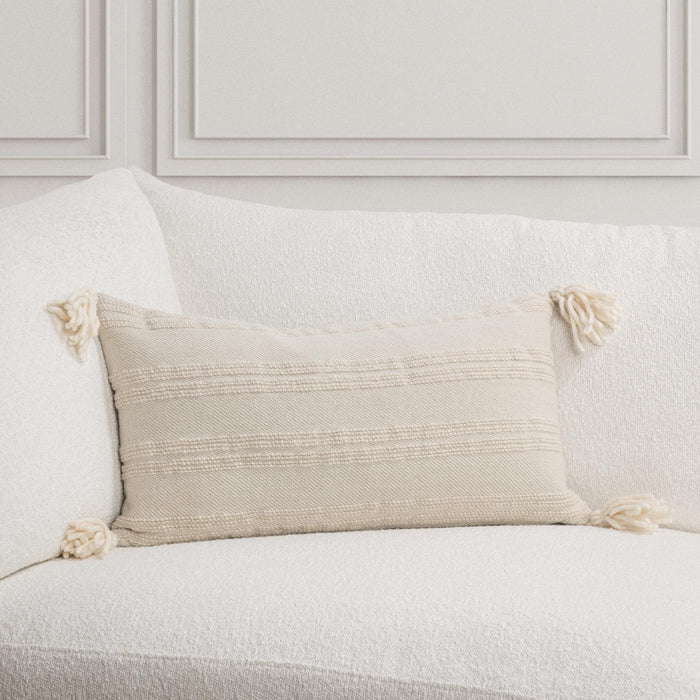 York - 26" x 26" Pillow - Natural / Ivory