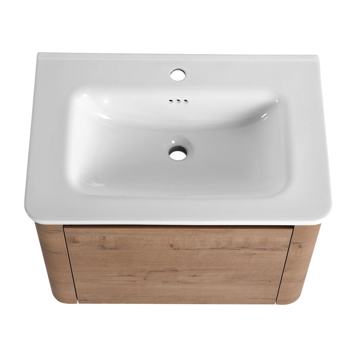 Wall Mounted Bathroom Vanity With Sink & 1 Soft Close Door