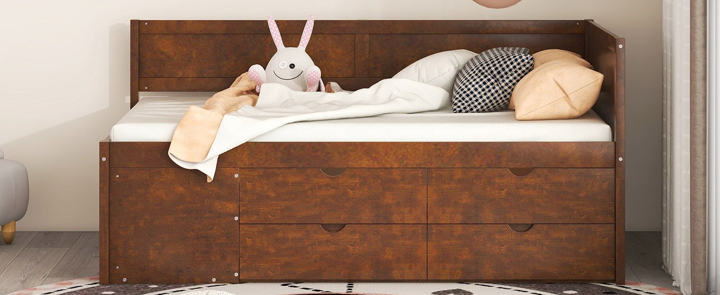 Daybed With Drawers And Shelves