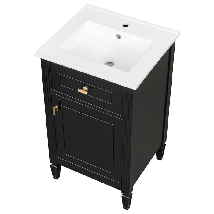 Bathroom Vanity With Sink, Adjustable Shelf, Tilt-Out Drawer