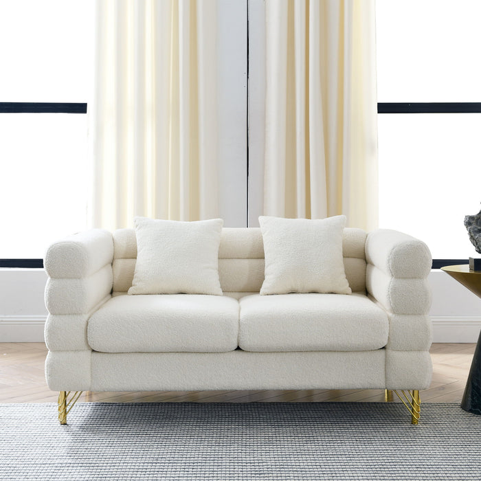 Oversized 2 Seater Sectional Sofa With Deep Seating And 2 Pillows
