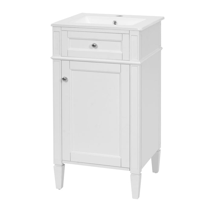 French Style Bathroom Vanity With Sink, Soft-Closing Door, Adjustable Shelf, Rectangular Design