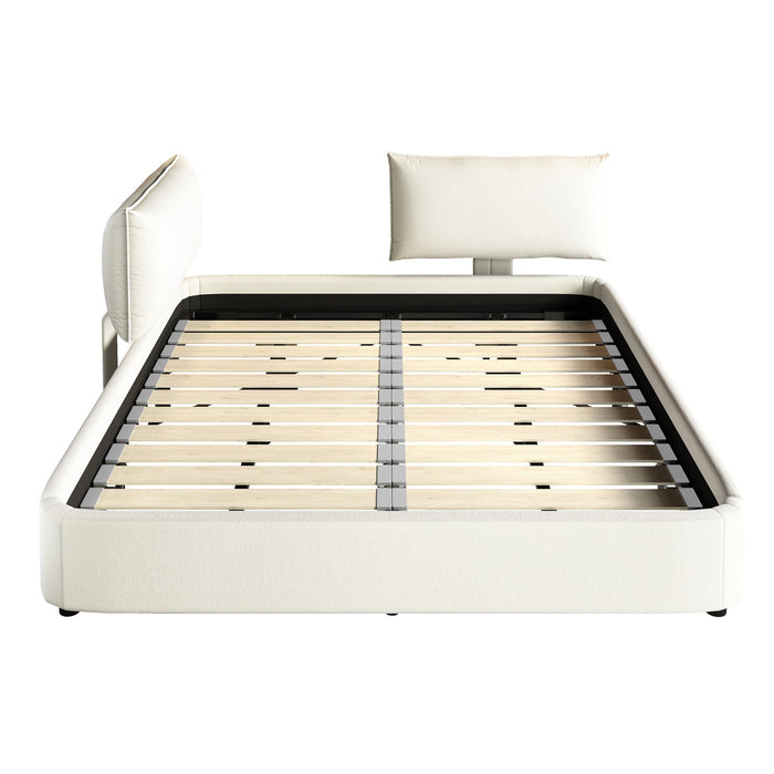 Cloud Bed Frame With Oversized Padded Movable Headboard