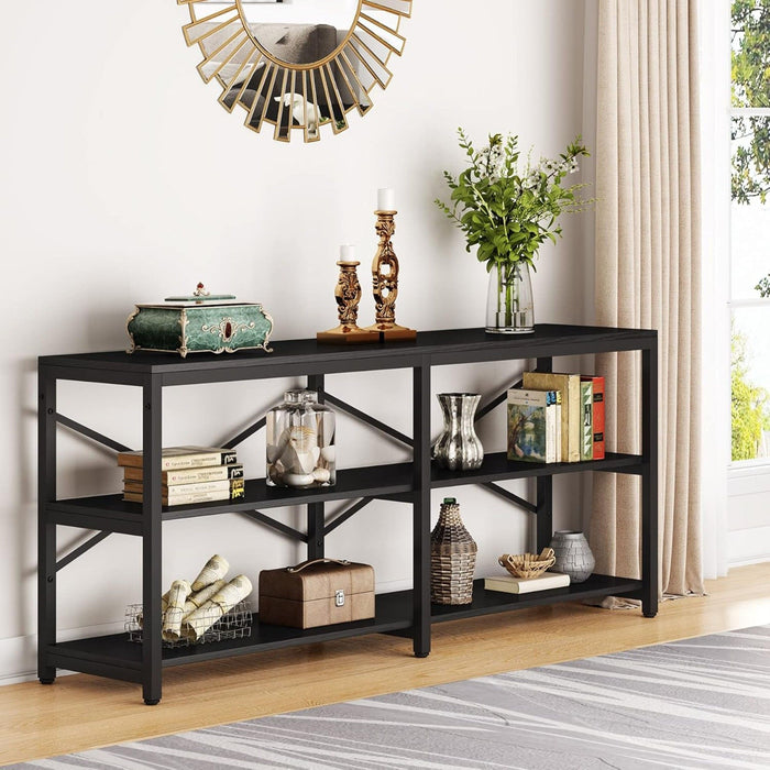 Console Table With X Back Design, Extra Long Storage
