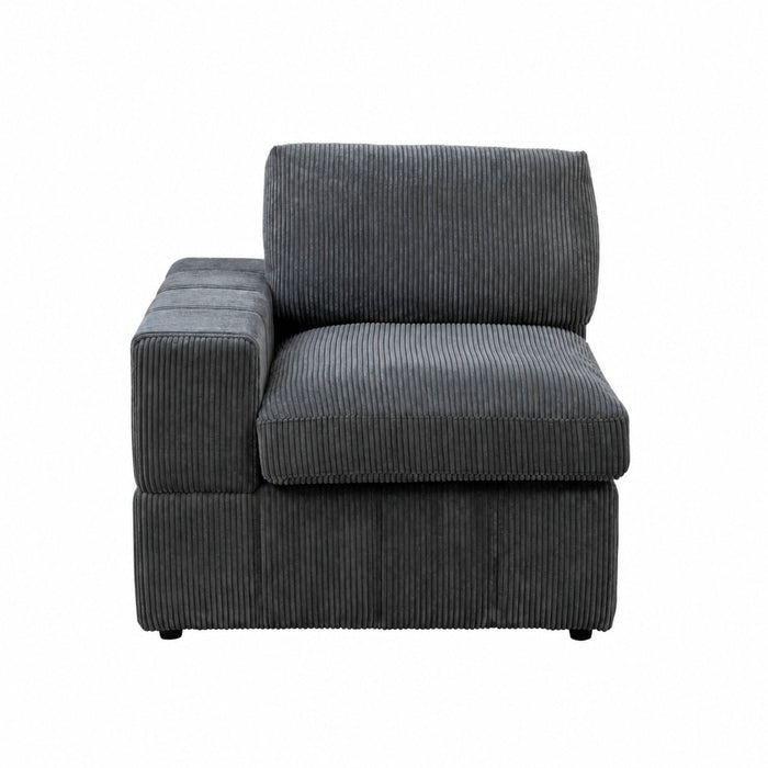 Oversized Modular Sectional Sofa, 7 Piece Reversible With Ottoman - Dark Gray