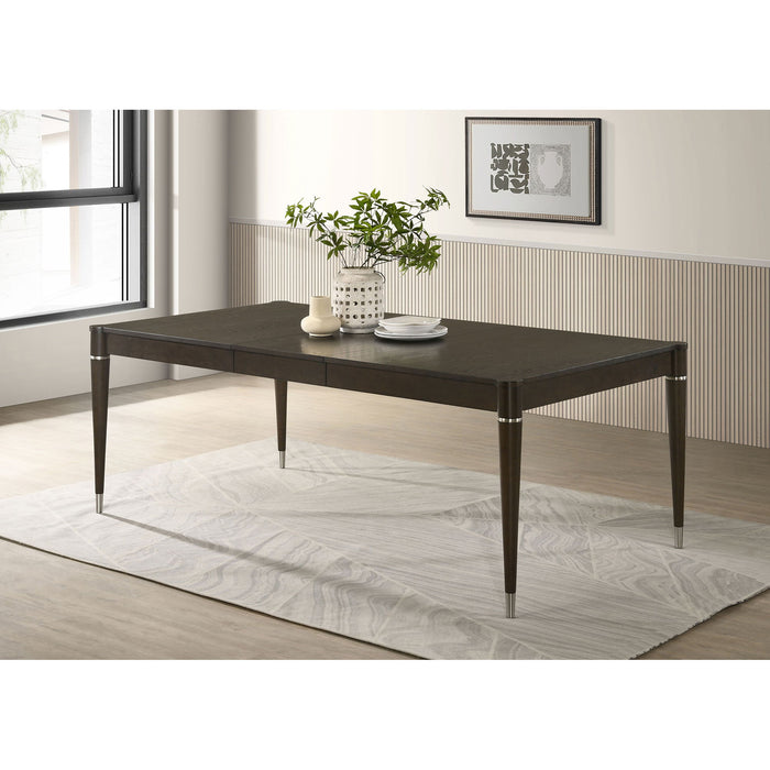 Blakely - Leaf Dining Table With Tapered Legs Accents - Ash Brown