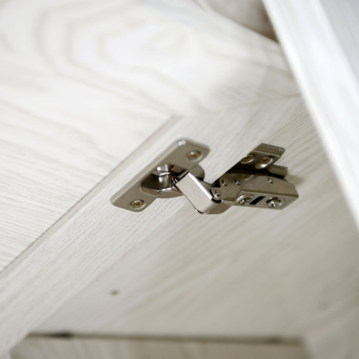 Storage Cabinet With 3 Mirrored Acrylic Doors, Adjustable Shelves