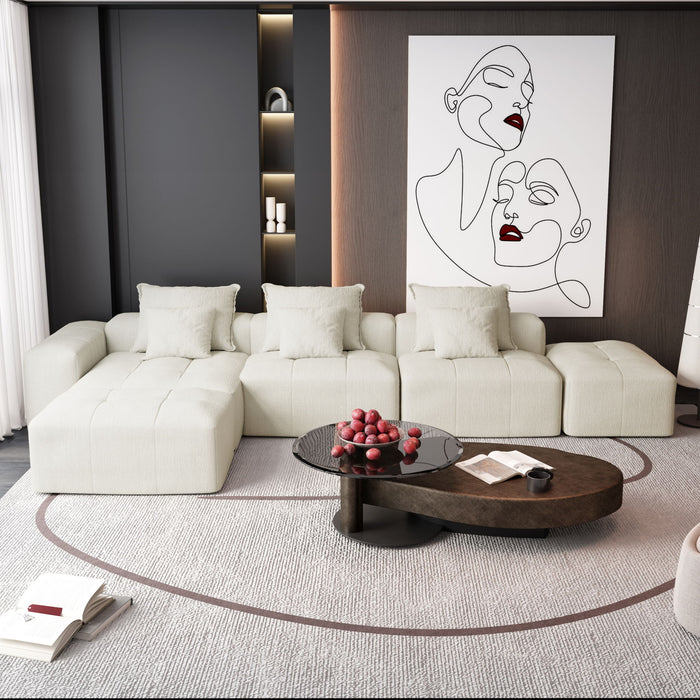 Modern Oversized Diy Combination Modular Sectional Sofa With Pillows
