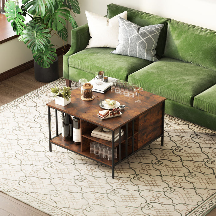 Lift Top Coffee Table With Storage Adjustable Height - Black