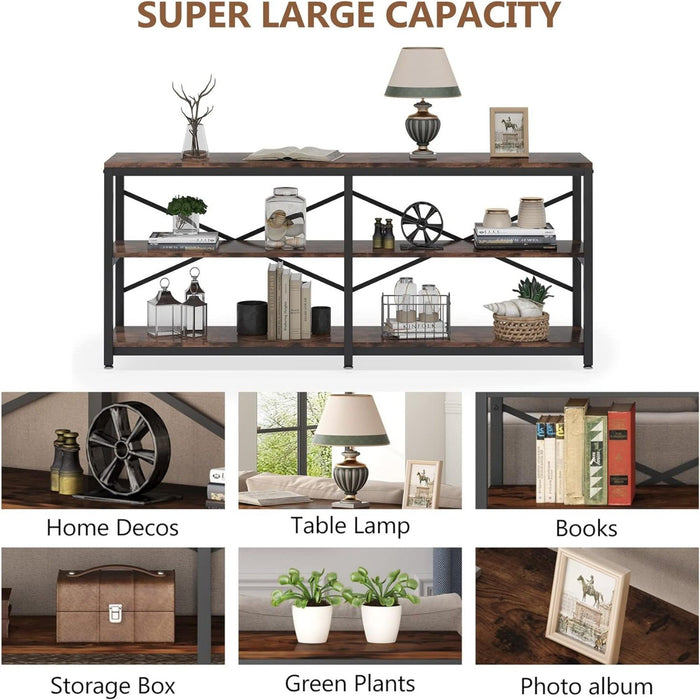 Console Table With X Back Design, Extra Long Storage