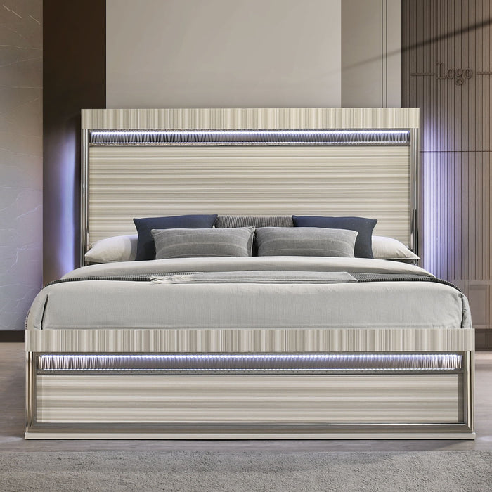 Leonor - Bed With LED Headboard And Footboard