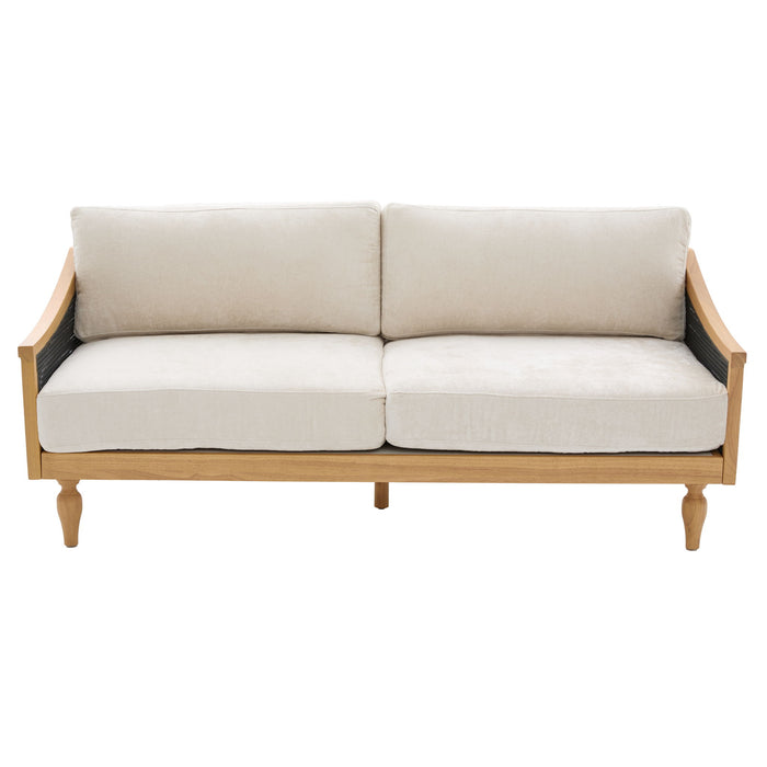 Loveseat Sofa With Armrests - Black