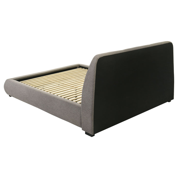 Modern Upholstered Platform Bed With Tufted Headboard