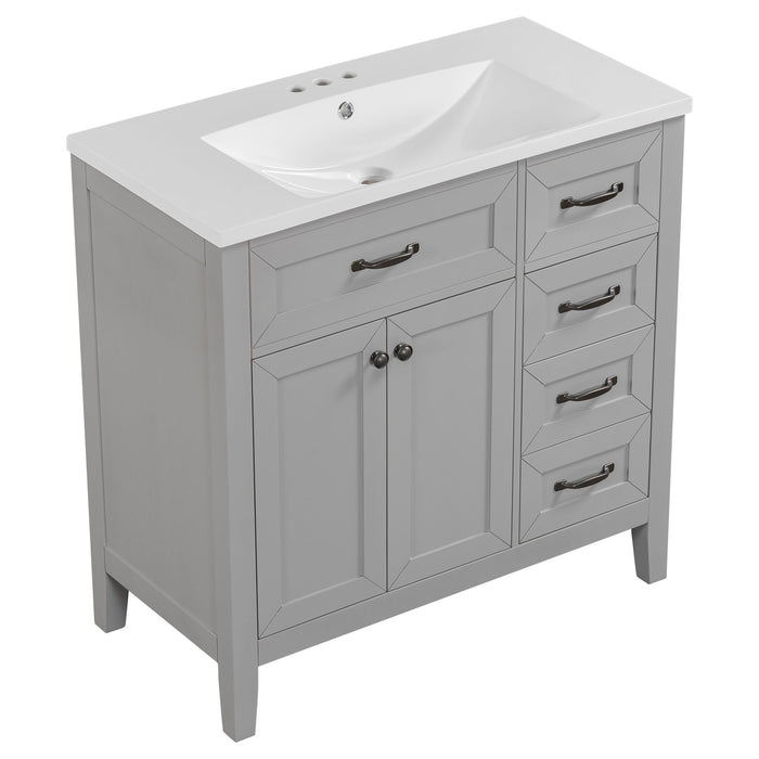 Modern Bathroom Vanity With Sink, Freestanding With Drawers And Doors