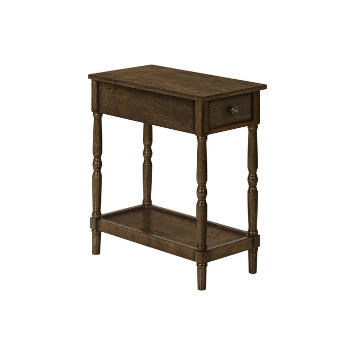 Accent End Table, 2 Tier, Storage Drawer, Traditional Stylish Design