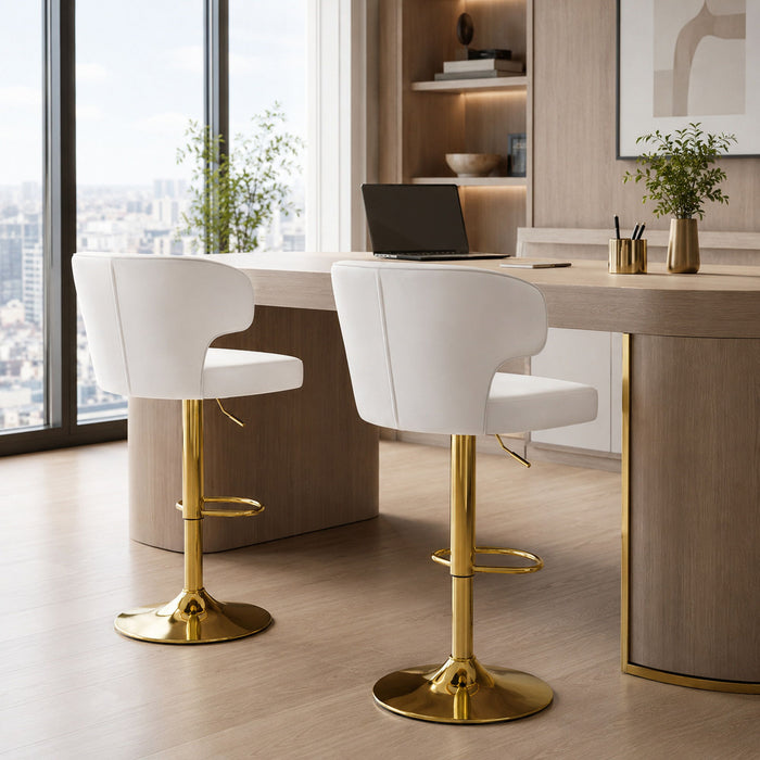 Adjustable Swivel Bar Chair With High Back Support