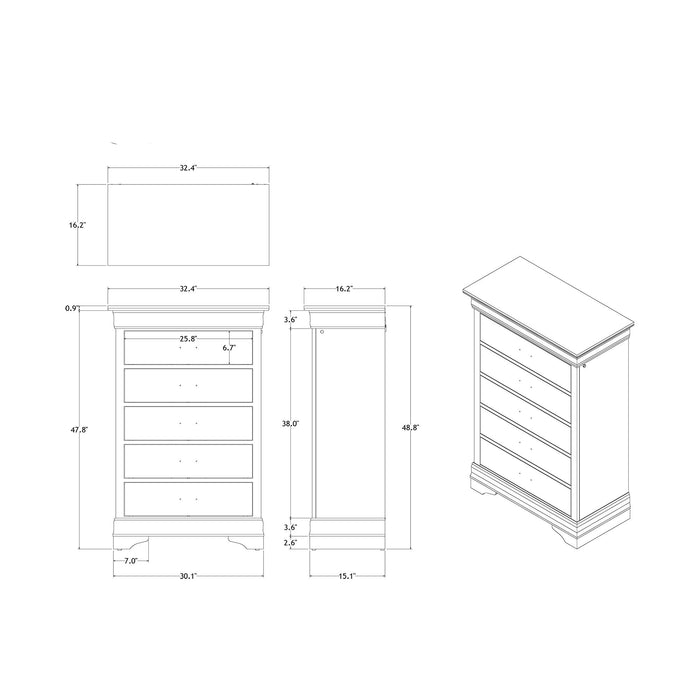 Charlston - 5 Piece Bedroom Set With LED Headboard