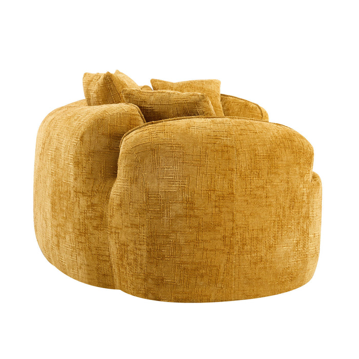 Curved Compressed Sofa, Nordic-Style Design For Living Room