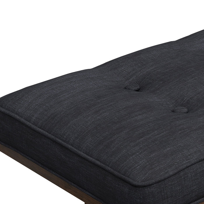 Tufted Bench: Seat With Button Tufting - Gray