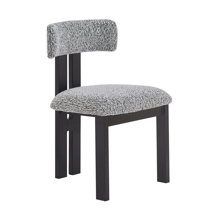 Modern Upholstered Armless Dining Chairs With Metal Legs
