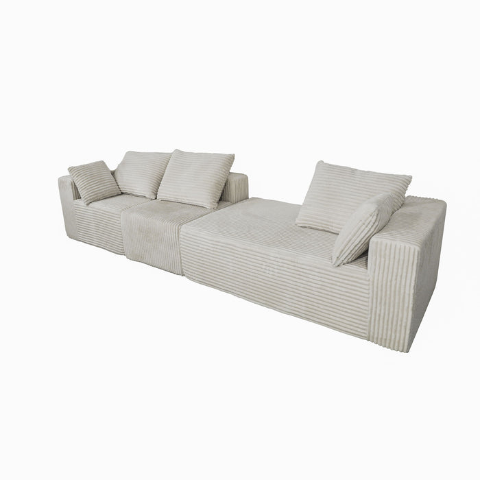 Corner Combination Sofa Sectional Couch With Soft Plush Fabric