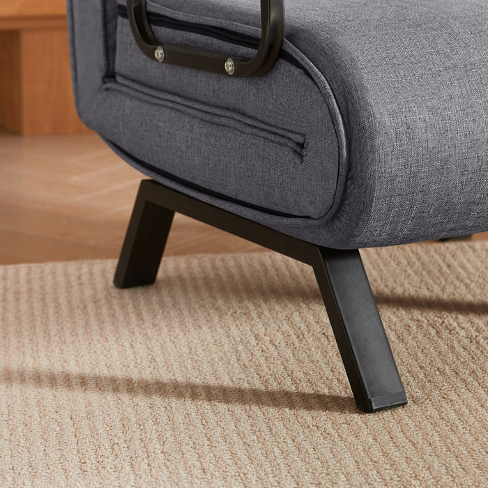 Convertible 5 In 1 Folding Chair Bed With Adjustable Backrest & Pillow Linen