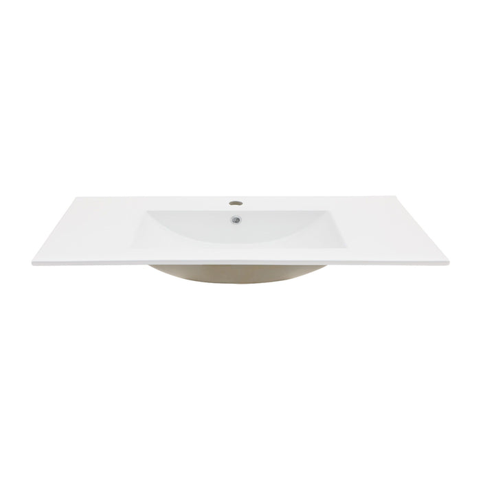 Premium Rectangular Vanity Top With Single Faucet Hole And Overflow